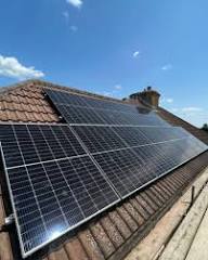 Recently completed solar panel installation on a residential roof by Best Renewables